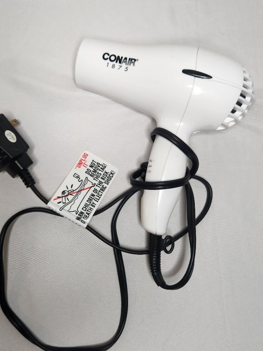 Conair 1875 Hair Dryer White Compact Blow Dryer
